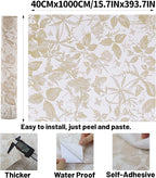Drawer Liner Contact Paper for Dresser Peel and Stick Wallpaper Sketched Design 15.7x394in Self Adhesive Removable Champagne Maroon Rose Floral Butterfly Vintage Cabinet Shelf Renter Friendly