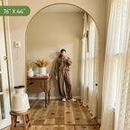 Full Length Mirror, 76"x44" Arched Full Body Mirror, Oversized Floor Mirrors, Leaning Free Standing Mirrors, Hanging Mounted Large Mirrors for Bedroom Dressing Room, Cloakroom, Gold