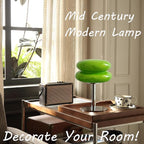 Mushroom Lamp for Bedroom,Mid Century Modern Lamp for Nightstand, Dimmable Retro Egg Tart Bedside Small Lamps,Home Mushroom Decor Aesthetic Cute Table Lamps for Living Room (Green)