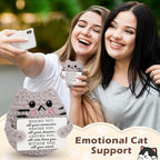 Graduation Gifts Positive Quote Behind You All Your Memories,Crochet Animal Cat for Daughter Son Friends Sister Students Graduation from School,Emotional Crochet Support Cat