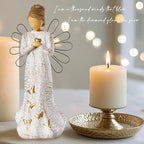 Sympathy Angel Figurines for Loss of Loved Ones Angel Statues Home Decor Serenity Prayer Gifts for Women Resin Sculpted Hand-Painted Figure Bereavement Gift Praying Hands Statue