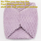 Asuprui Pouf Ottoman Unstuffed Floor Pouf Ottoman Foot Rest 20x20x12 Inches Round Poof Seat Floor Bean Bag Chair Foldable Floor Chair Storage for Living Room Bedroom Purple Pouf Cover