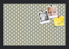 PinPix ArtToFrames 10x16 Custom Cork Bulletin Board Yellow and Blue Waves Poster Board Has a Fabric Style Canvas Finish, Framed in Satin Black (PinPix-321)
