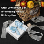Cardboard Jewelry Boxes, 5 Pack 3.5×3.5x1Inch Jewelry Gift Boxes, Bulk Cotton Filled Small Jewelry Boxes with Lids for Necklace Ring Earring Display Box (White)