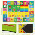 ABC Carpet, Kids Rugs for Playroom, Educational Play Mat for Kids, Preschool Rugs with ABC, Numbers, Animals Learning Carpet for Bedroom Playroom Classroom Baby Children (Yellow, 118X78.7 INCH)
