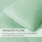 Exclusivo Mezcla Ultrasonic Full Queen Quilt Bedding Set, Lightweight Mint Green Bedspreads Soft Modern Geometric Coverlet Set for All Seasons (1 Quilt and 2 Pillow Shams)