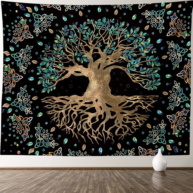 XGXL Life Tree Tapestry Wall Hanging - Bohemian Hippie Wishing Tree Tapestries Psychedelic Wall Carpet Mystic Aesthetic Tapestry for Living Room Bedroom