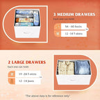 WLIVE White Dresser for Bedroom with 5 Drawers, Chest of Drawers, Fabric Small Dresser with Drawer Organizers, Storage Organizer Unit for Hallway, Entryway, Closets