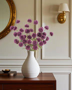 DuHouse 6pcs Artificial Flowers Faux Silk Pompon Mum,Silk Small Mini Chrysanthemum Ball with Stems for DIY Bouquets Centerpieces Vase Home Table Kitchen Decorations(Plum)