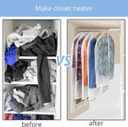 Clear Garment Bag Suit Bags for Closet Storage, Vinyl Garment Bags for Hanging Clothes, Short Hanging Bags Coat Covers for Closet with Zipper- 24'' X 32''/12 Pack