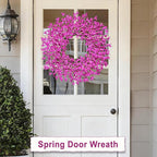 26 Inch Spring Wreaths for Front Door Large Spring Door Wreath Easter Valentines Wild Floral Summer Wreaths Outside All Season for Farmhouse Porch Wall Wedding Living Room Home Decor(Rose Red)
