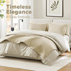 Comfort Spaces Kienna Quilt Set- Double Sided Stitching Design Summer Blanket, Lightweight, Soft, All Season Bedding Layer, Matching Sham, Ivory, Coverlet Full/Queen(90"x90") 3 Piece