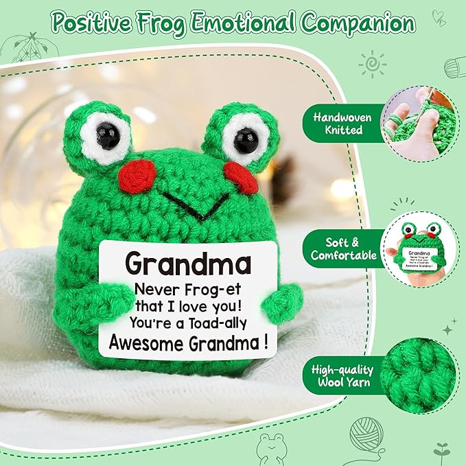 LEJIAJINW Christmas Grandmother Gifts for Grandma, Grandma Christmas Birthday Gift for Women/Gigi/Nana/Grammy/Granny/Grandmother Mothers Day or Valentines, Cute Handmade Crochet Bee Themed Stuff