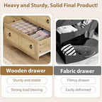 IDEALHOUSE Rattan Dresser for Bedroom, Chest of Dressers 37" Tall Dresser for Closet with 4 Rattan Drawers Chest with Clothes Storage Cabinet, Drawer Organizer for Bedroom, Living Room, Hallway
