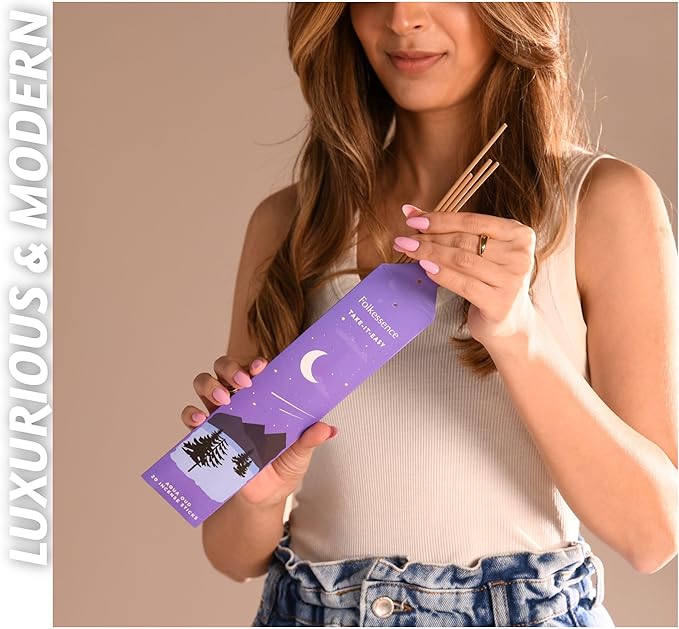 Folkulture Incense Sticks (120 Sticks) | Set of 6 Premium, Deep Sleep, Calm Incense - Night Relaxation | No Charcoal, Organic, Non Toxic, 45 Mins Burning Lavender, Rosemary Insence-Sticks Aromatherapy