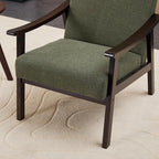 KEIKI Mid-Century Modern Accent Chair with Solid Wood Frame, Wingback Reading Chair for Bedroom and Relaxed Seating