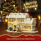 Christmas Holiday House Building Set, DIY Christmas Holiday Snow Village Building Toys, Christmas House Gifts for Kids, Boys, Girls, Family, and Friends（2069pcs）