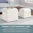 Designs4Comfort Park Avenue Single Ottoman with Stool and Reversible Tray