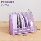 Marbrasse Desk File Organizer with 5 Vertical Compartments Mesh Magazine File Holder for Office, Home, School