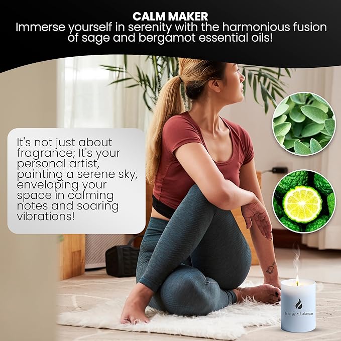 Natur IX Bundle: Calming & Energy Candles – All Natural, Non-Toxic Soy Candles with Essential Oils | Pack of 2, 8.3oz Each