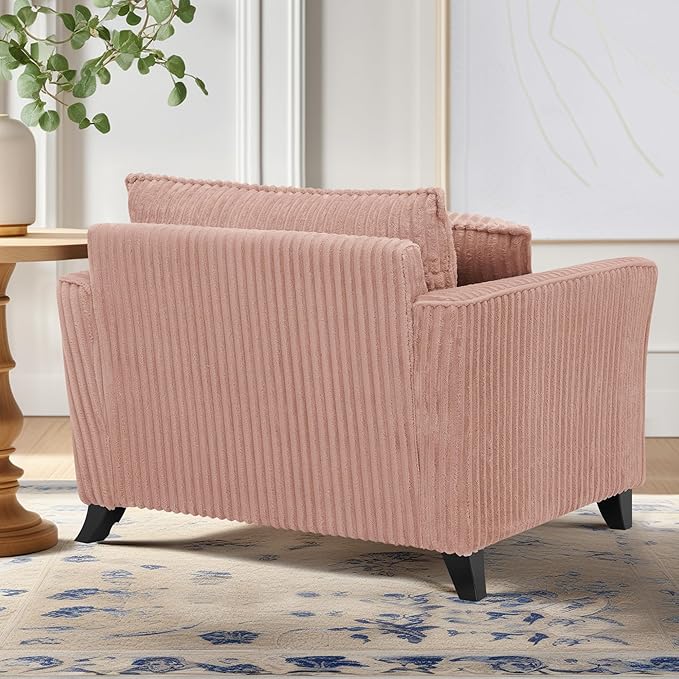 ERYE Living Room Accent Chair, Modern Corduroy Upholstered Chair Wider Seat Cushion Leisure Armchair W/2 Pillows and Removable Cover for Home Apartment,Bedroom,Office