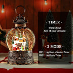 Christmas Snow Globe, Christmas Lantern Room Decor for Indoor Use, USB-Powered/Battery-Operated Glowing Water Lantern, Ideal for Holiday Decorations and Gift Giving