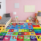 Kids Rug for Playroom, ABC Play Mat Educational Rugs, Soft Non-Slip Rug Toddler Baby Play Mat, Alphabet Carpet for Boy Girl Bedroom