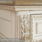 Signature Design by Ashley Realyn French Country 3 Drawer Nightstand with Electrical Outlets & USB Ports, 27.75" Tall, Chipped White