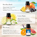JCLOUD Summer Fragrance Oils Set | Hotel Diffuser Oil & Home Luxury Scents - Gift Set of 6 Summer Essential Oil for Diffusers for Home, Fresh Citrus, Tropical Fruity & Clean Aquatic, 6x10mL