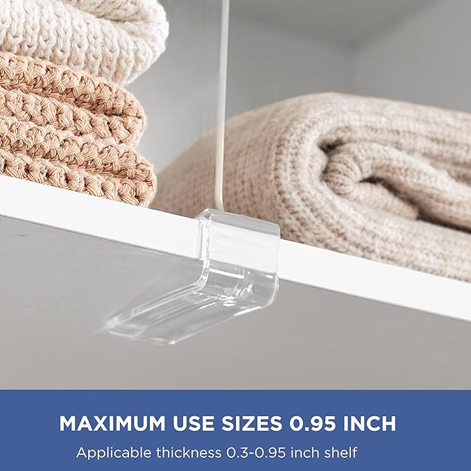 HBlife 𝟭𝟮 𝗜𝗻𝗰𝗵𝗲𝘀 𝗧𝗮𝗹𝗹 [𝗘𝘅𝘁𝗿𝗮 𝗧𝗮𝗹𝗹 𝗩𝗲𝗿𝘀𝗶𝗼𝗻] Clear Shelf Dividers, 2 Pack Purse Organizer for Closet Perfect for Sweater, Shirts, Handbags, Acrylic Bookshelf for Organization