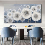 Pogusmavi Wall Decor Living Room - Wall-Art for Living Room, Canvas Art/Pictures for Bedroom | Blue Dandelion 24x48 inches Large Wall Art