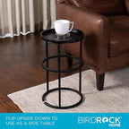 BIRDROCK HOME Circular Umbrella Holder with Removable Drip Tray - Stand for Umbrellas - Entryway - Decorative Metal Freestanding Rack Organizer - Cane Walking Stick Holder - Black