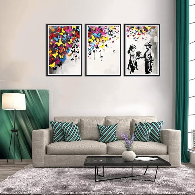 Novatique Abstract Painting Pop Art Wall Decor Banksy Canvas Wall Art Graffiti Street Print Pictures for Bedroom Living Room,24" x 36" x 3pcs