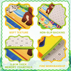 Baby Play Mat for Floor, ABC Kids Play Mat, Forest Animals Kids Rugs for Girls and Boys Playroom, Foldable Rug for Baby Toddler Infants Crawling Playing (Green, 59X39.4 INCH)
