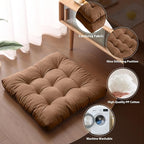 Tiita Outdoor Cushions Square Floor Pillow Thicken Tufted Seat Pad Large Floor Cushion for Yoga Meditation Living Room
