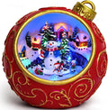 Christmas Village Scene Animated Rotating Snowman LED Lights Christmas Decorations Music with Volume Adjustment USB/Battery Collectible Buildings Figurines Globe Gifts