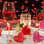 STMK Natural Rattan Decorative Balls, 24 Pcs 2.36" Heart Shaped, for Valentine's Day Decor, DIY Vase Bowl Filler, Wedding Decoration (Red, Rose, Pink, White)