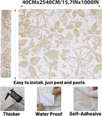 Drawer Liner Contact Paper for Dresser Peel and Stick Wallpaper Sketched Design 15.7x1000in Self Adhesive Removable Champagne Maroon Rose Floral Butterfly Vintage Cabinet Shelf Renter Friendly