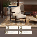 Poly & BARK Verity Fabric Accent Chair – Fabric Armchair with Walnut Wood Frame – Fashion-Forward Lounge Seating for Living Room – Upholstered in Bright Ash