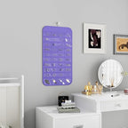 1 Pack Hanging Jewelry Organizer 80-Pocket Dual-sided Jewelry Storage for Earring Necklace Bracelet Ring Travel Holder, Purple