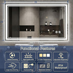 48“ x 28” LED Bathroom Mirror with Lights Anti-Fog Dimmable 3 Colors LED Mirror for Bathroom Memory Function Smart Mirror Wall Mounted Horizontal/Vertical