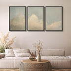MUDECOR Framed Wall Art Print Set Minimalist Serene Sky with Birds Illustrations Modern Art Boho Decorative Colorful Chic for Living Room, Bedroom, Office - 16"x24"x3 Black