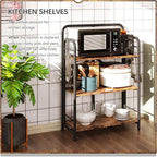 4NM No Assembly Folding Bookshelf, 3 Tiers Collapsible Book Shelves Open Industrial Foldable Storage Bookcase Shelf for Bedroom, Living Room, Home Office - Rustic Brown and Black
