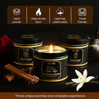 Candle Gift Set of 3 Sage Pine|Jasmine|Black Rose Strong Scented Soy Candels Natural Non Toxic Velas Aromáticas Favors for Women Coworkers Friends Guests Also for Fall Diwali Christmas Holidays