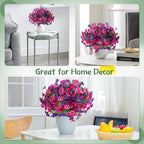 Artificial Flowers for Outdoors Decoration,20 Bundles Fake Morning Glory Petunias for Outside Artificial Faux Plants for Home Porch Patio Balcony Planter Yard Garden Dark Purple Light Purple