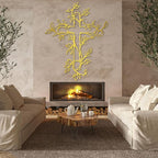 Hotuijxca Cross Metal Wall Art, Tree of Life Crosses Metal Wall Decor, Christianity Wall Art for Living Room, Bedroom(Gold,24" x 19" / 60 x 48 cm)