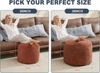Pouf Ottoman Foot Stools Ottoman with Foam Small Corduroy Ottomans for Living Room Ottomans Pouf 20x15 Floor Poufs Foot Rest for Office Chair Orange Foot Stool Small