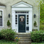 Circular Surname Front Door Welcome Sign - 26 Letter House Wreath, Front Porch Decorations, Year-Round Home Decor (I)