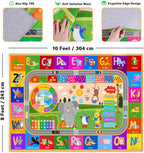Kids Rugs for Classroom 8' x 10', Kids Educational Area Rugs for Learning ABC Alphabet, Numbers, Colors, Animal Words and Season, Washable Kid Room Rug Play Mat for Playroom Bedroom