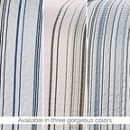 Southshore Fine Living, Inc. Twin/XL Quilt Bedding Set, Dorm Bedding Essentials, Stain Resistant, Machine Washable Striped Bedspread, Twin XL Comforter Set w/Pillow Sham, Blue Striped